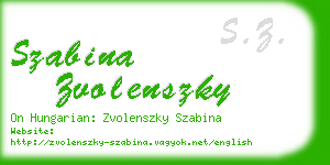 szabina zvolenszky business card